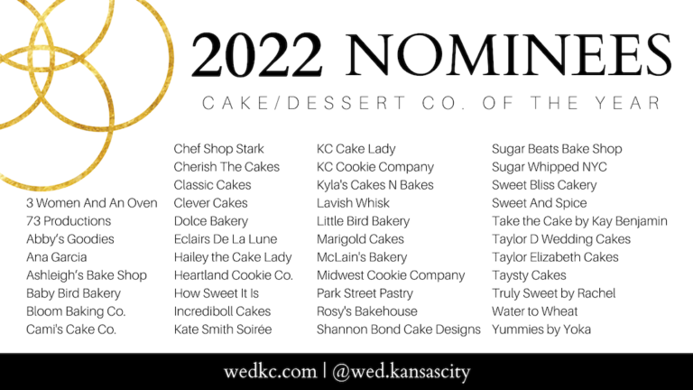 2022 Kansas City Wedding Vendor Choice Awards Nominees - Cake & Dessert