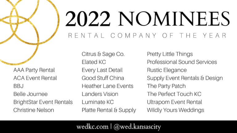 2022 Kansas City Wedding Vendor Choice Awards Nominees - Rental
