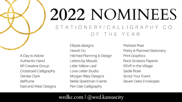 2022 Kansas City Wedding Vendor Choice Awards Nominees - Stationery
