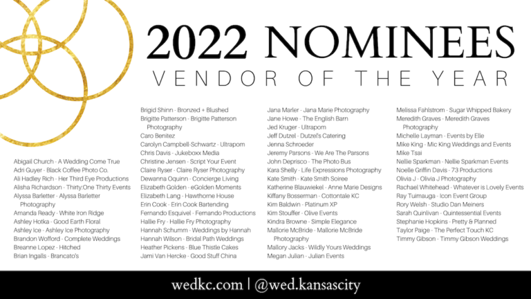 2022 Kansas City Wedding Vendor Choice Awards Nominees - Vendor