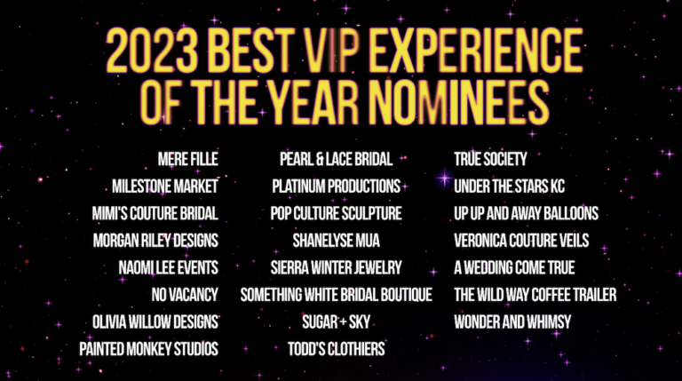 2023 Kansas City Wedding Vendor Choice Awards by Wed KC Nominees Best VIP Experience 2