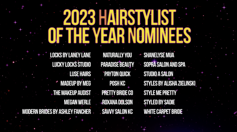 2023 Kansas City Wedding Vendor Choice Awards by Wed KC Nominees Hairstylist 2