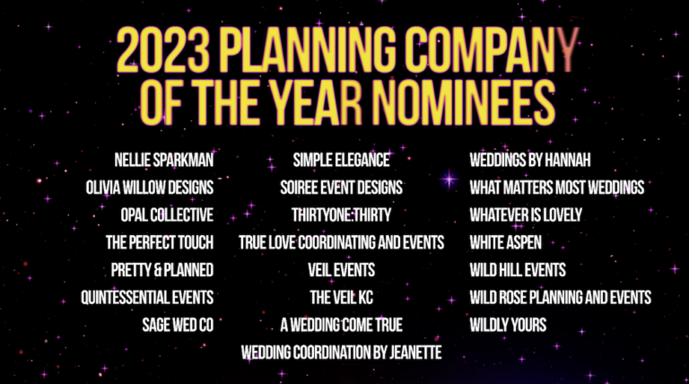 2023 Kansas City Wedding Vendor Choice Awards by Wed KC Nominees Planning Company 2