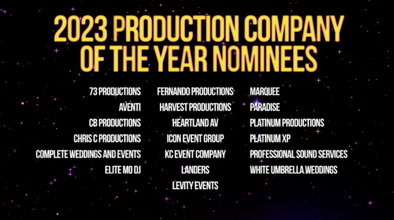 2023 Kansas City Wedding Vendor Choice Awards by Wed KC Nominees Production Company