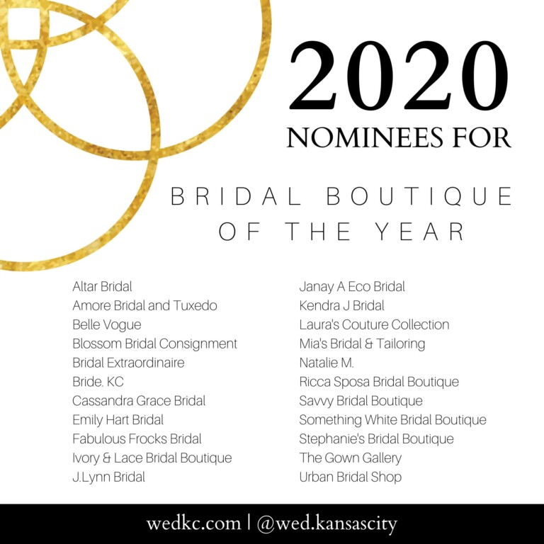 Kansas City Wedding Vendor Choice Awards 2020 Nominees - Bridal Boutique