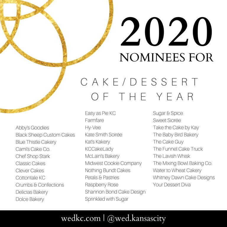 Kansas City Wedding Vendor Choice Awards 2020 Nominees - Cake & Dessert