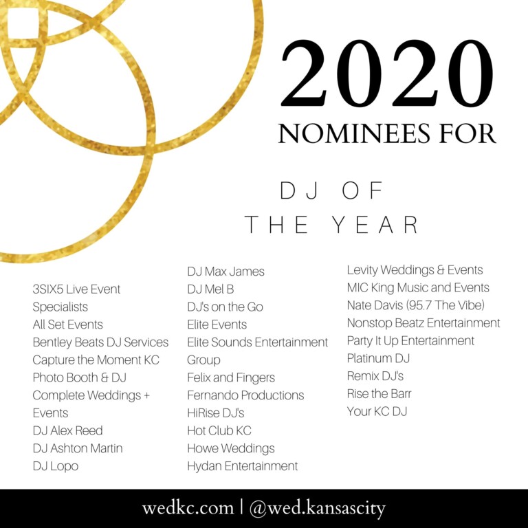 Kansas City Wedding Vendor Choice Awards 2020 Nominees - DJ
