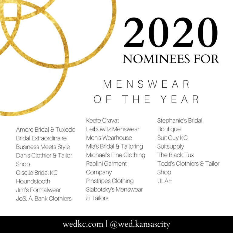 Kansas City Wedding Vendor Choice Awards 2020 Nominees - Menswear