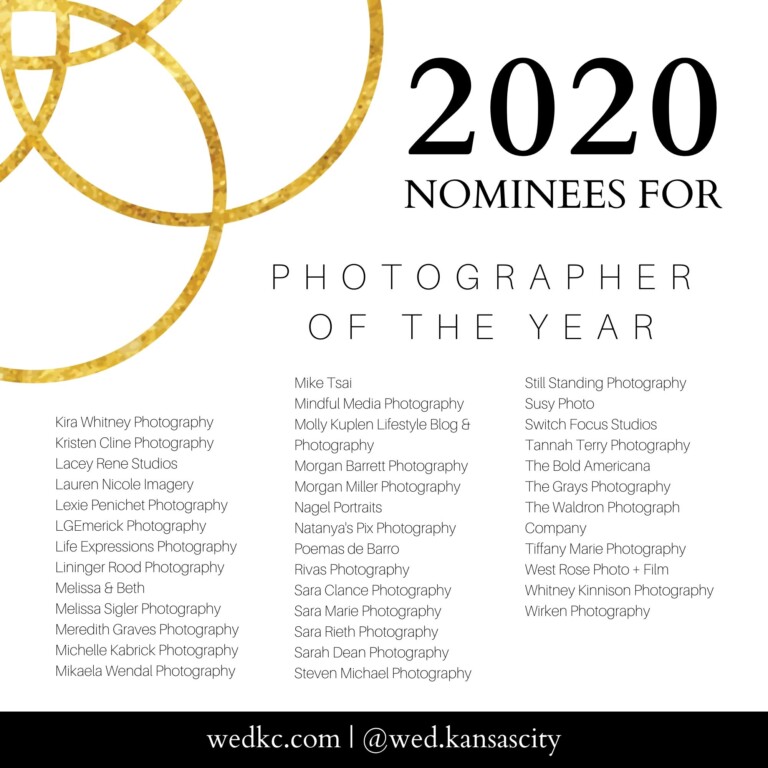 Kansas City Wedding Vendor Choice Awards 2020 Nominees - Photographer Cont