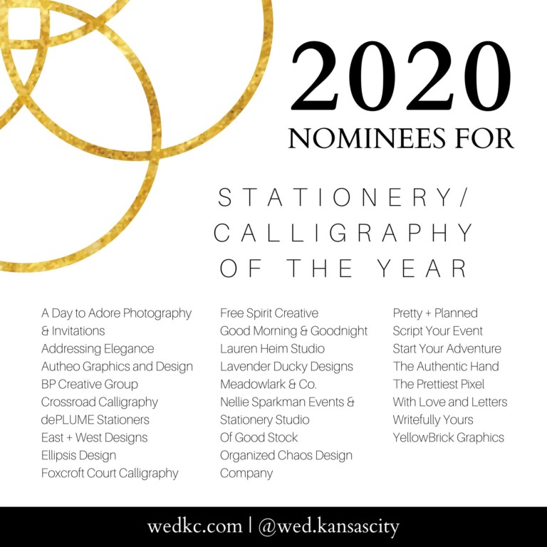 Kansas City Wedding Vendor Choice Awards 2020 Nominees - Stationery