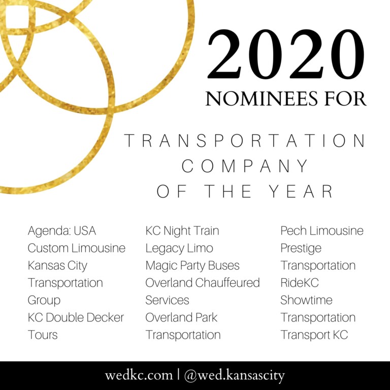 Kansas City Wedding Vendor Choice Awards 2020 Nominees - Transportation