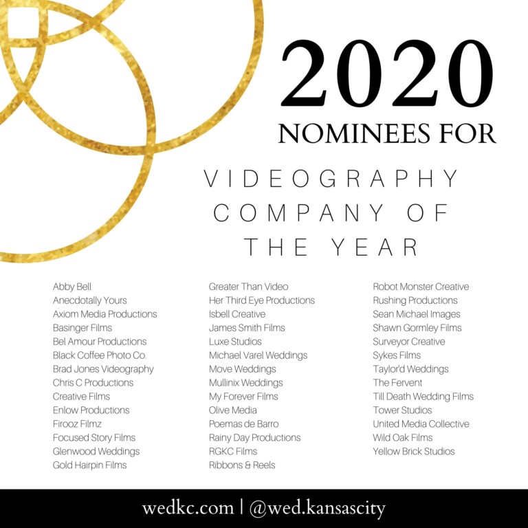 Kansas City Wedding Vendor Choice Awards 2020 Nominees - Videographer