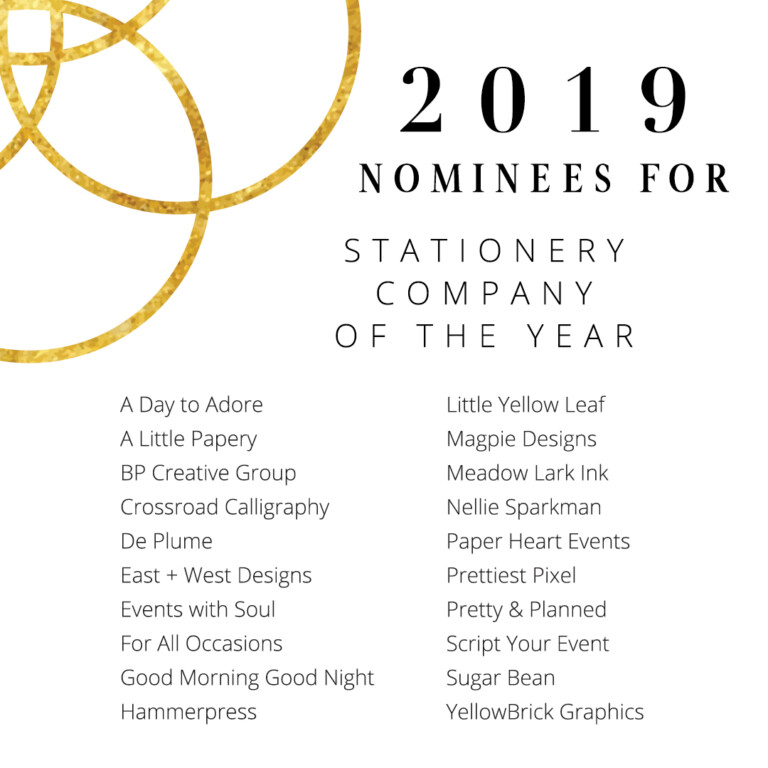 VCA 2019 Nominees Stationery