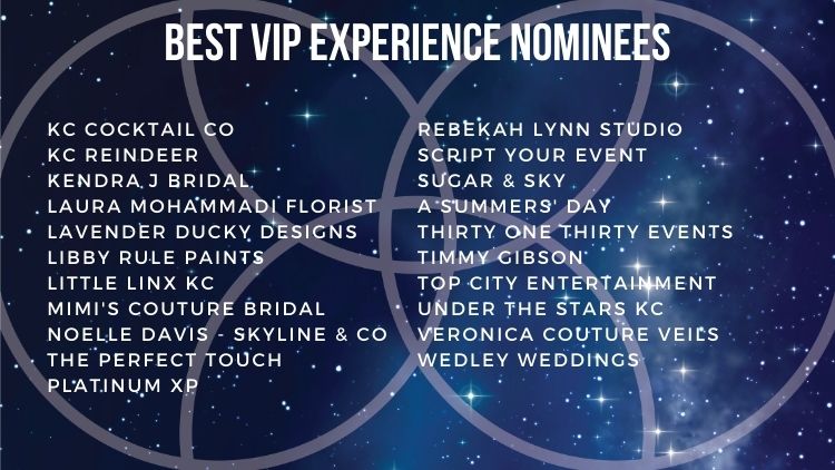 Kansas City Wedding Vendor Choice Awards 2024 Nominees Best VIP Experience 2