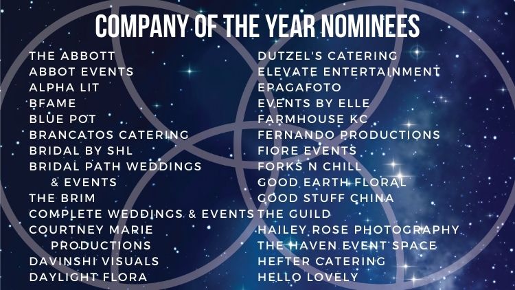 Kansas City Wedding Vendor Choice Awards 2024 Nominees Company of the Year