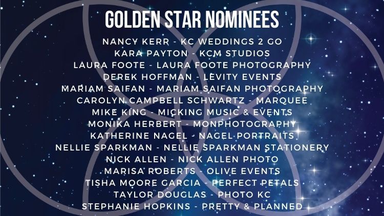 Kansas City Wedding Vendor Choice Awards 2024 Nominees Golden Star 3