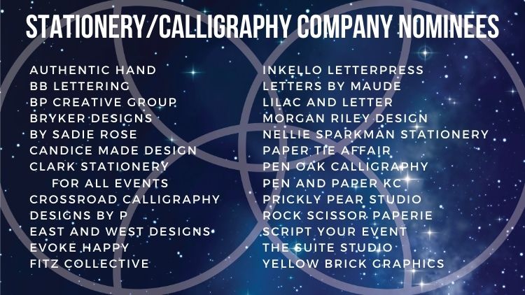 Kansas City Wedding Vendor Choice Awards 2024 Nominees Stationery Calligraphy Company