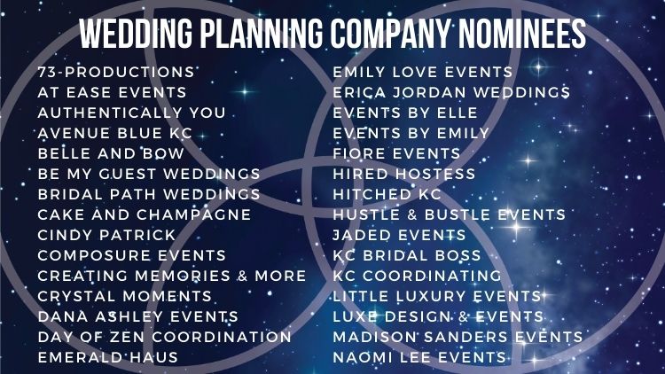 Kansas City Wedding Vendor Choice Awards 2024 Nominees Wedding Planning Company